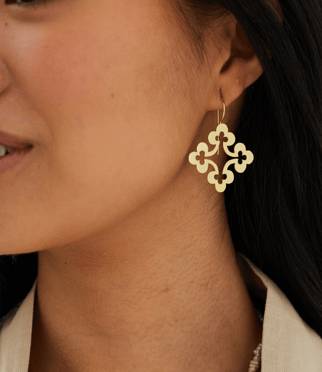 Gold Lattice Earrings
