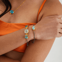 Coin & Turquoise stone bracelet