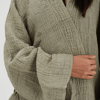 Lea Muslin Cotton Kimono in Sage