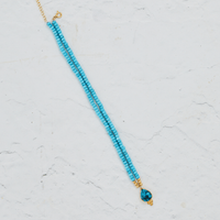 Turquoise Stone and Beaded Necklace