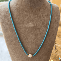 Pearl and Turquoise Beaded Necklace